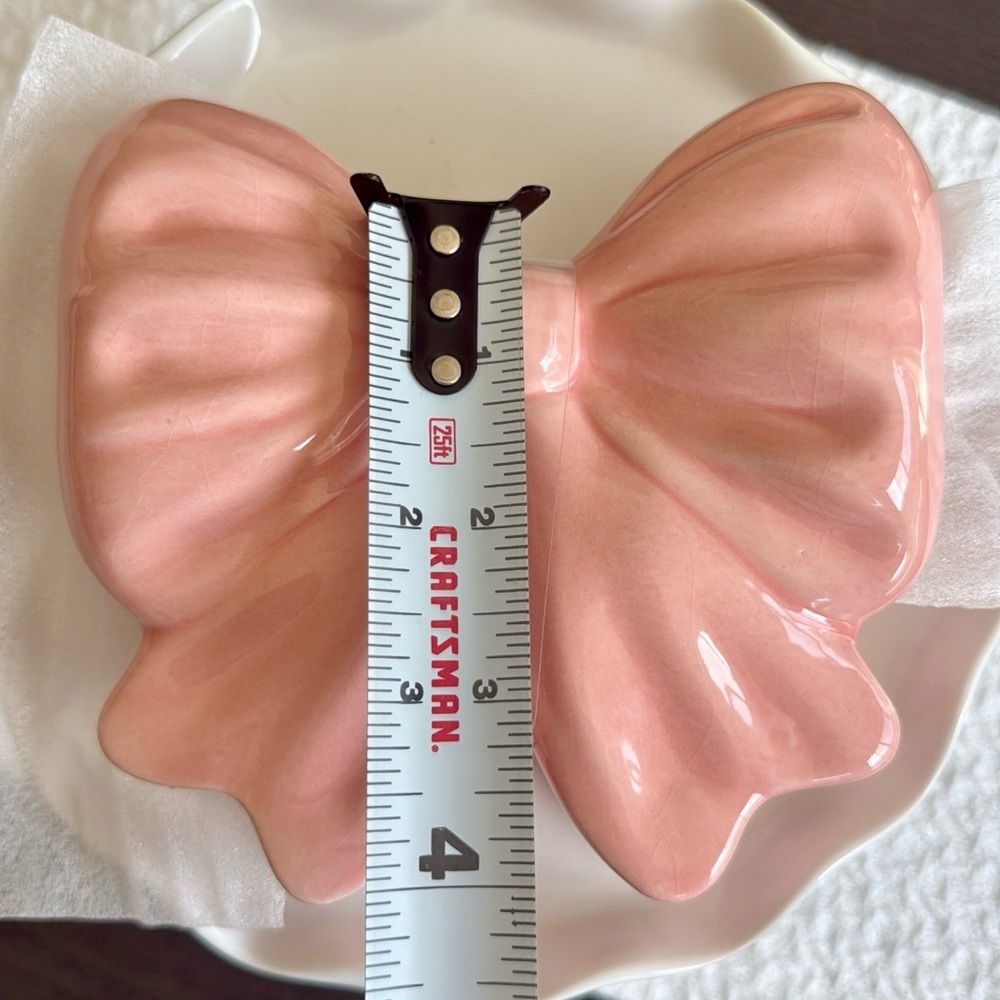 Pink Bow Ceramic Accent Trinket Holder - Picture 5 of 5